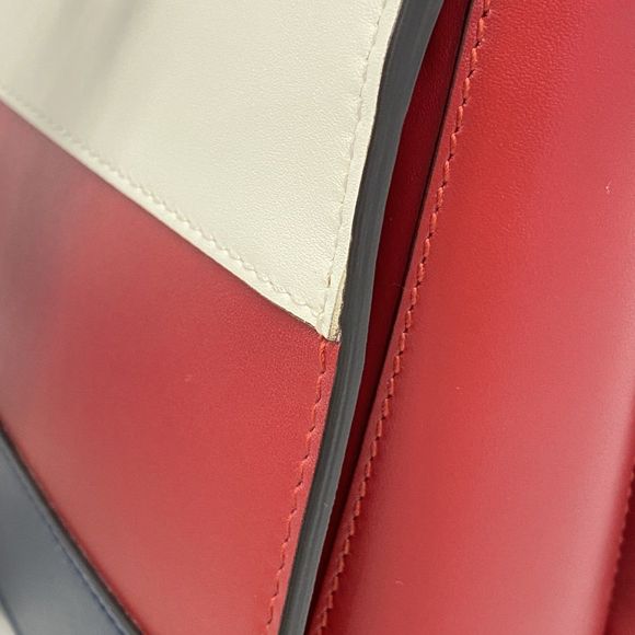 Gucci Shoulder Bag Queen Margaret 476542 Leather Red Ivory Navy Gold Hardware - Picture 9 of 10